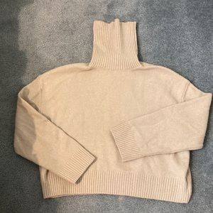 H &M cropped turtle neck sweater, beige